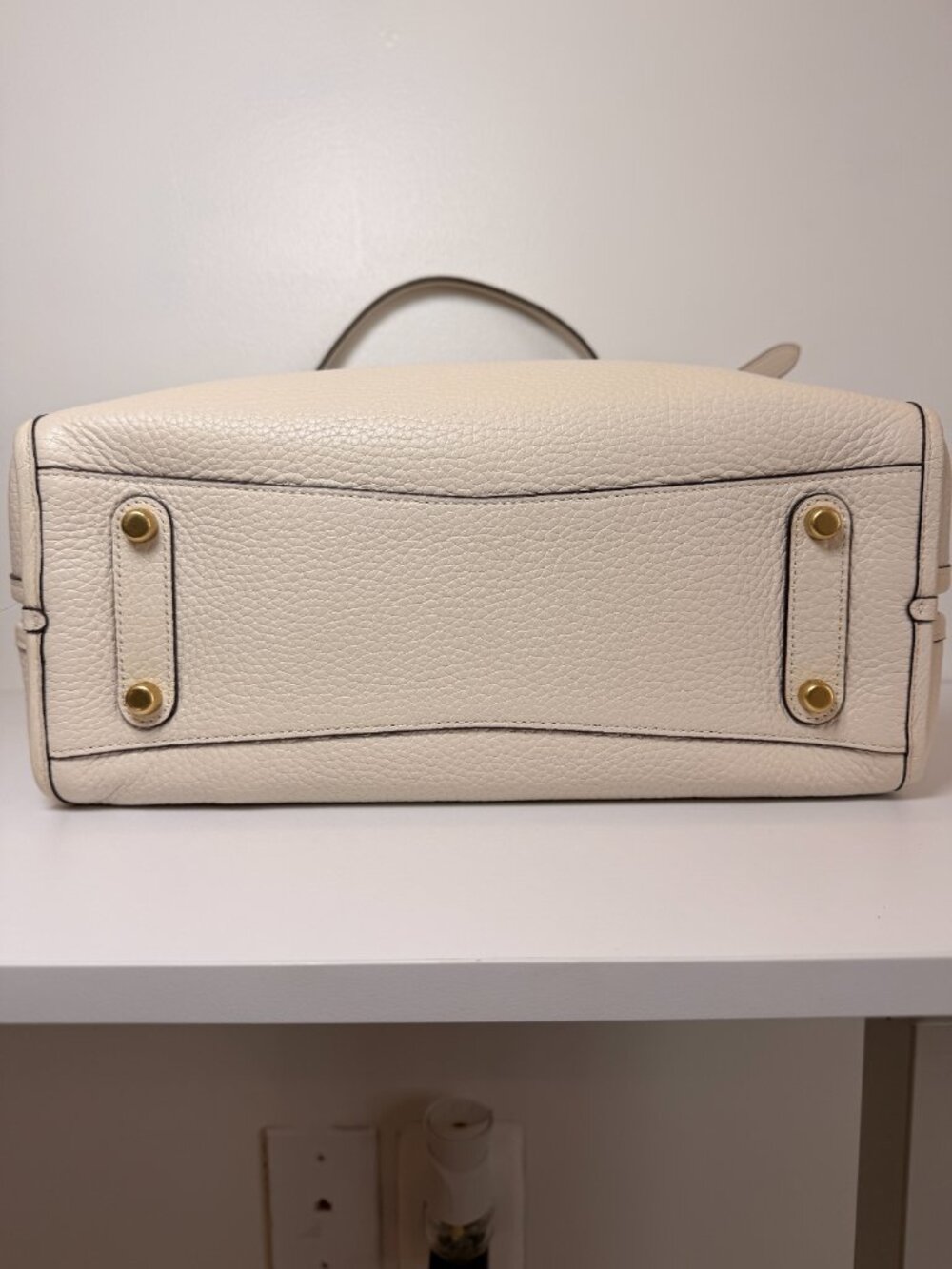 Coach Lori Shoulder Bag Cream Pebble Leather Gold Hardware Satchel Hobo Purse - Picture 4 of 10